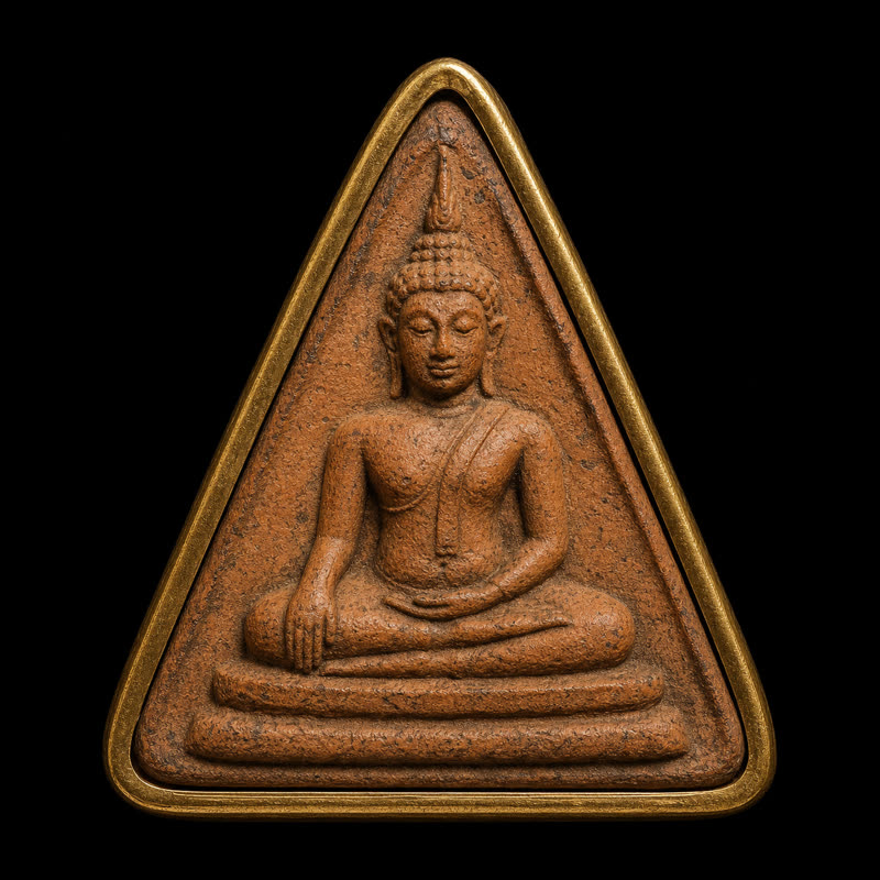 Phra Nang Phaya triangular clay amulet